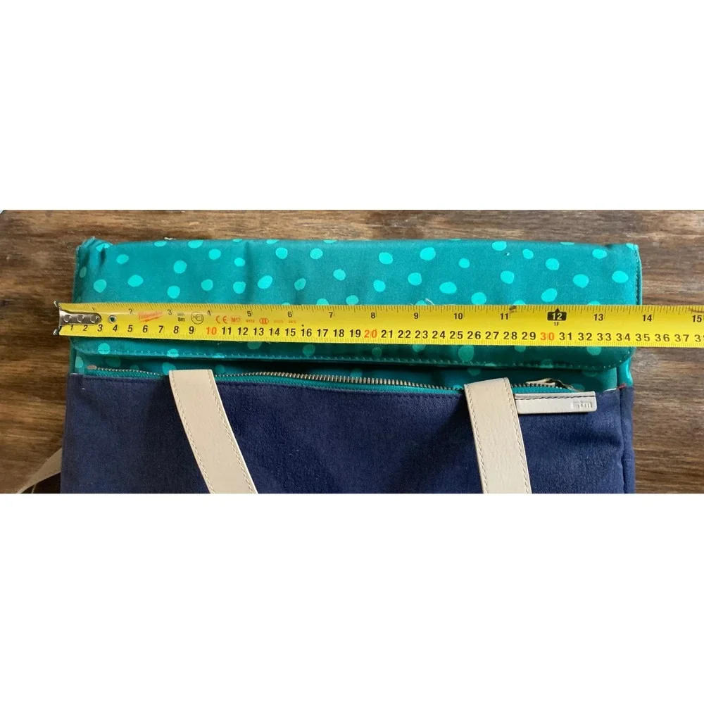 STM Laptop Tote Bag Navy Teal Polka Dot Techwear Indie Minimalist Y2K Retro 90s